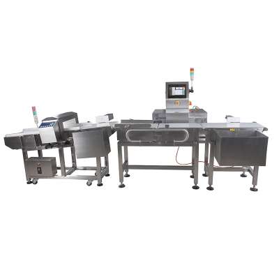 automatic conveyor check weigher metal detector combination